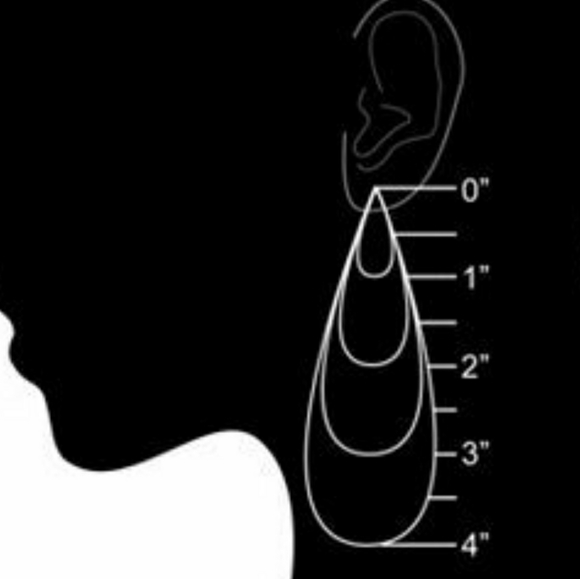 Y2k Black Statement Drop Long Earrings and Necklace set - Picture 5 of 6